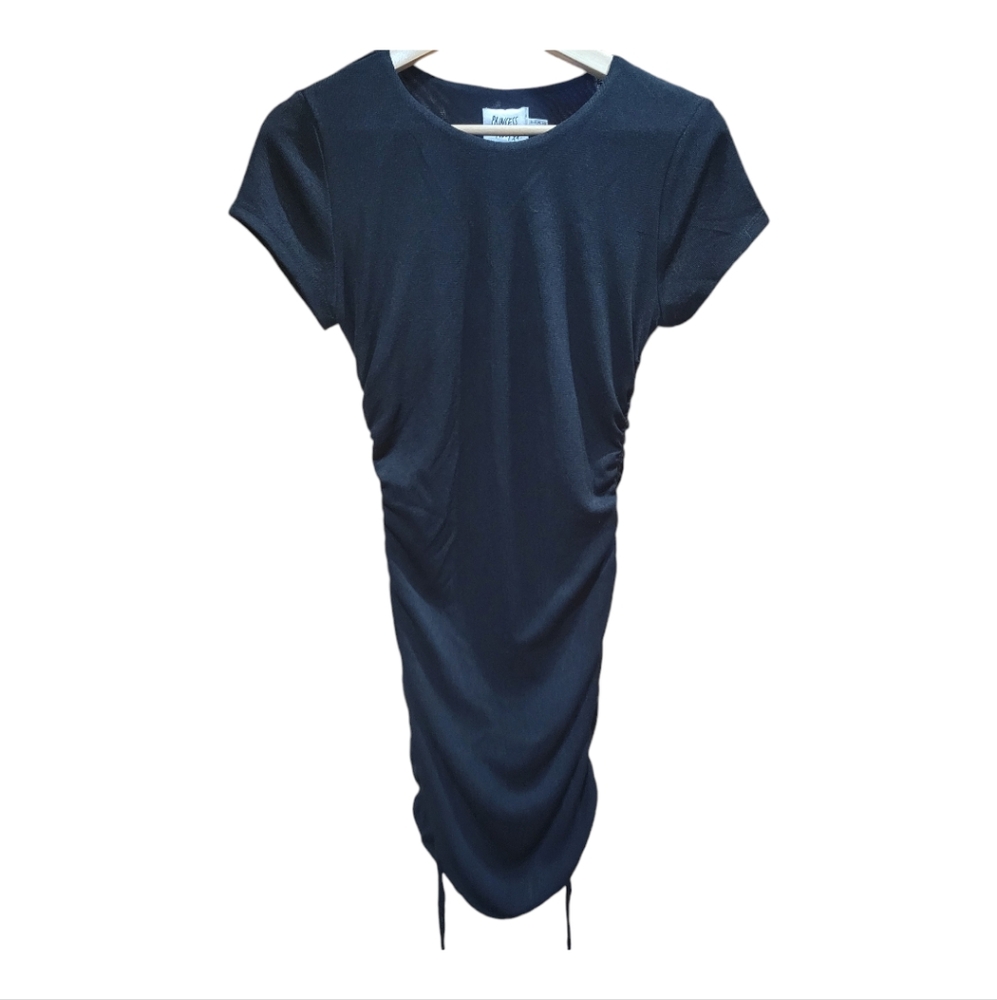 Princess‎ Polly Black Keana Mini Dress with Ruched Side Ties Size 6